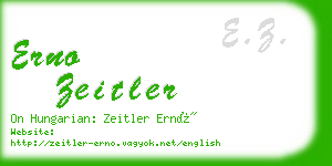 erno zeitler business card